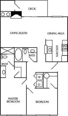 Luxury 2 Bdrm 2 Bath  Floorplan Image