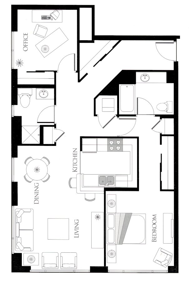 2x2  Floorplan Image