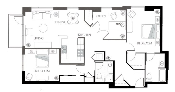 3X2  Floorplan Image