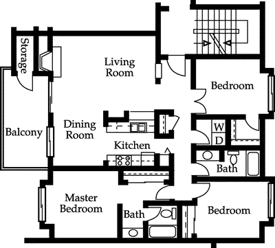 Three Bedroom  Floorplan Image