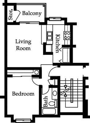 One Bedroom  Floorplan Image