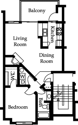 One Bedroom Floorplan Image