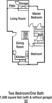 Lge 2 Bdrm 1 Bath  Floorplan Image