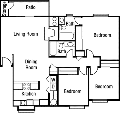 Sm 3 Bdrm  Floorplan Image