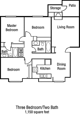 Medium 3 Bdrm  Floorplan Image