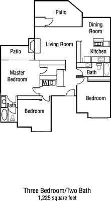 Three Bed Two Bath Floorplan Image