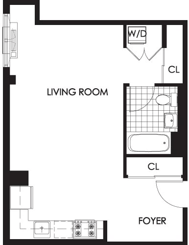 Studio apartment at 175 Kent Avenue, Unit 619, Williamsburg, photo 1 of 1