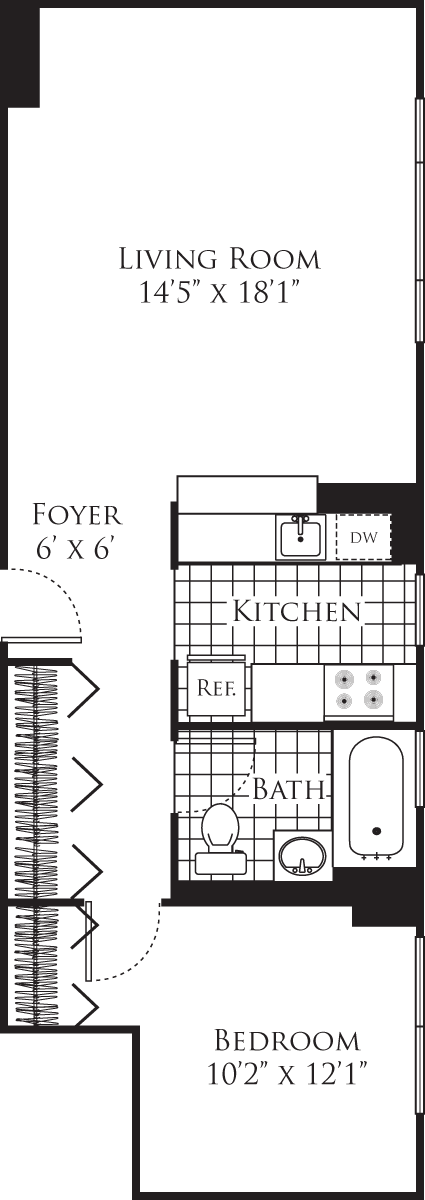 1 Bed apartment at 305 West 50th Street, Unit 22A, Hell's Kitchen, photo 1 of 1