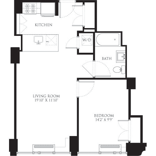 1 Bed apartment at 500 West 23rd Street, Unit 06E, Chelsea, photo 1 of 1