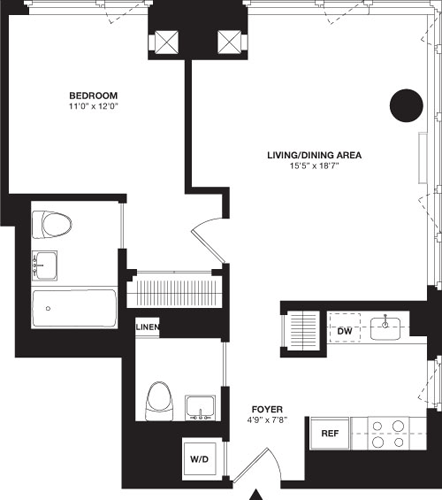 1 Bed apartment at 105 West 29th Street, Unit 31J, Chelsea, photo 1 of 1